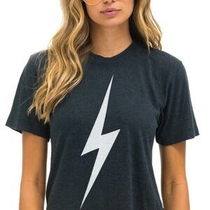 Aviator Nation BOLT Boyfriend Tee- Charcoal